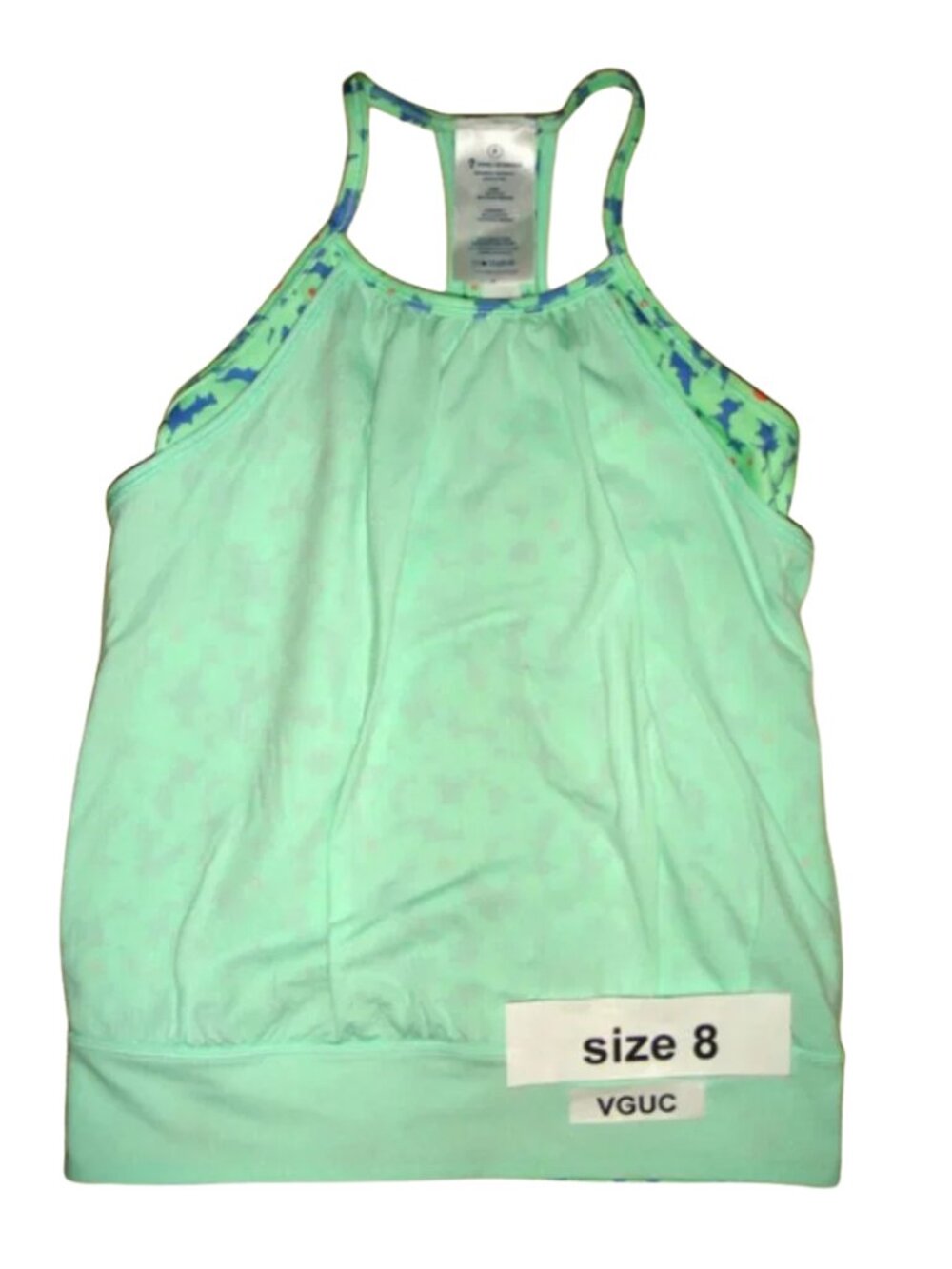 Ivivva Girl by Lululemon 🍋 Double Dutch Tank light green double layer size 8